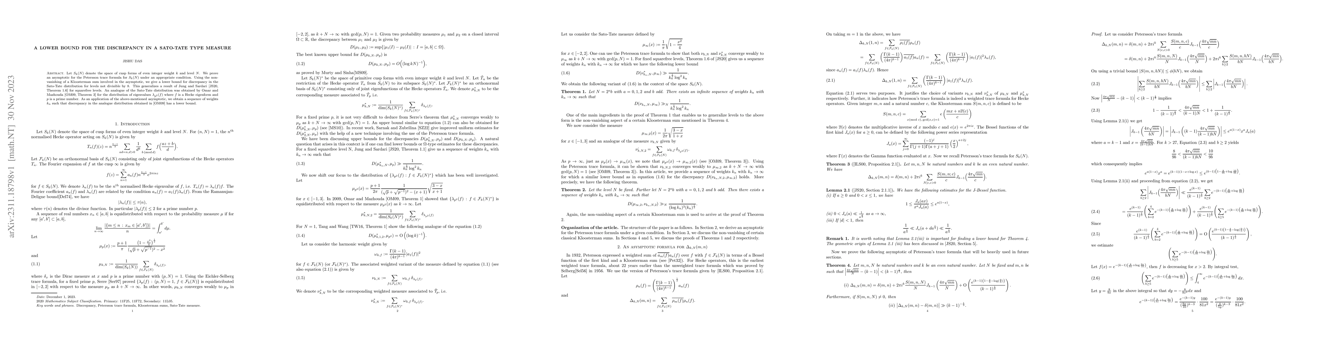 Thumbnail for A lower bound for the discrepancy in a Sato-Tate type measure