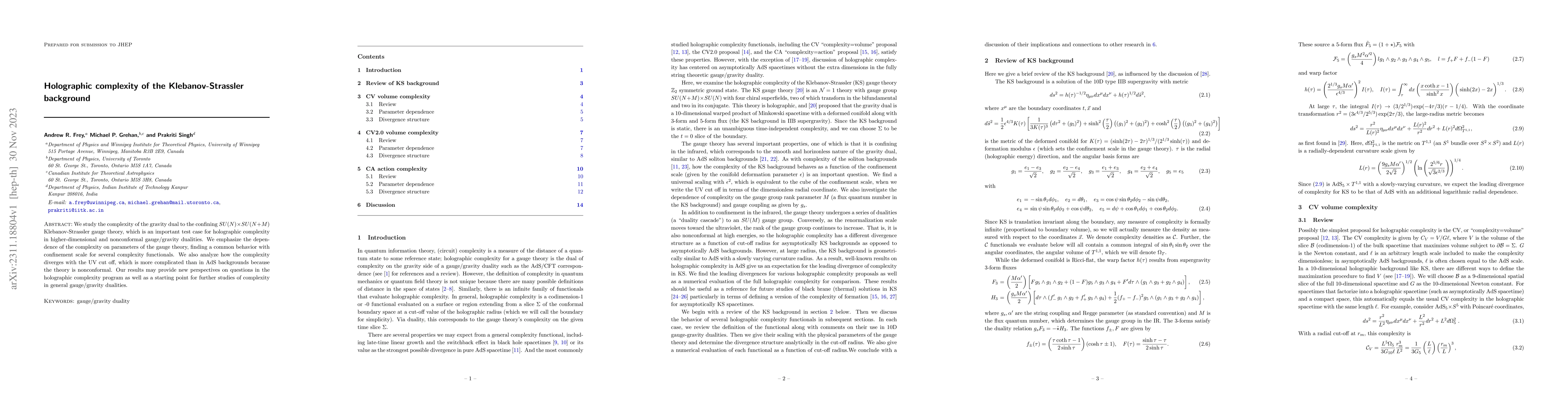 Thumbnail for Holographic complexity of the Klebanov-Strassler background