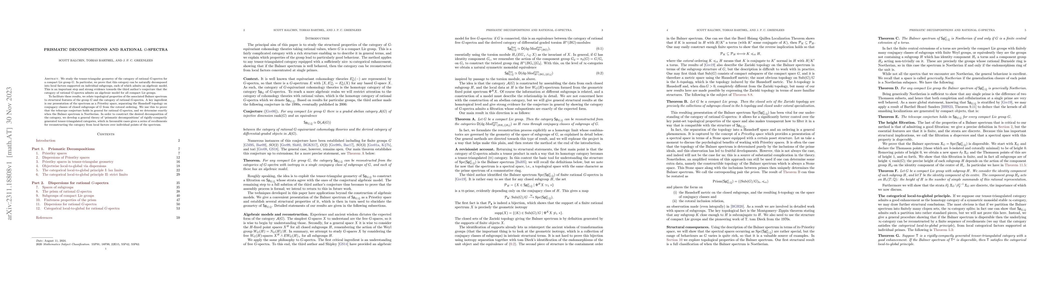 Thumbnail for Prismatic decompositions and rational $G$-spectra