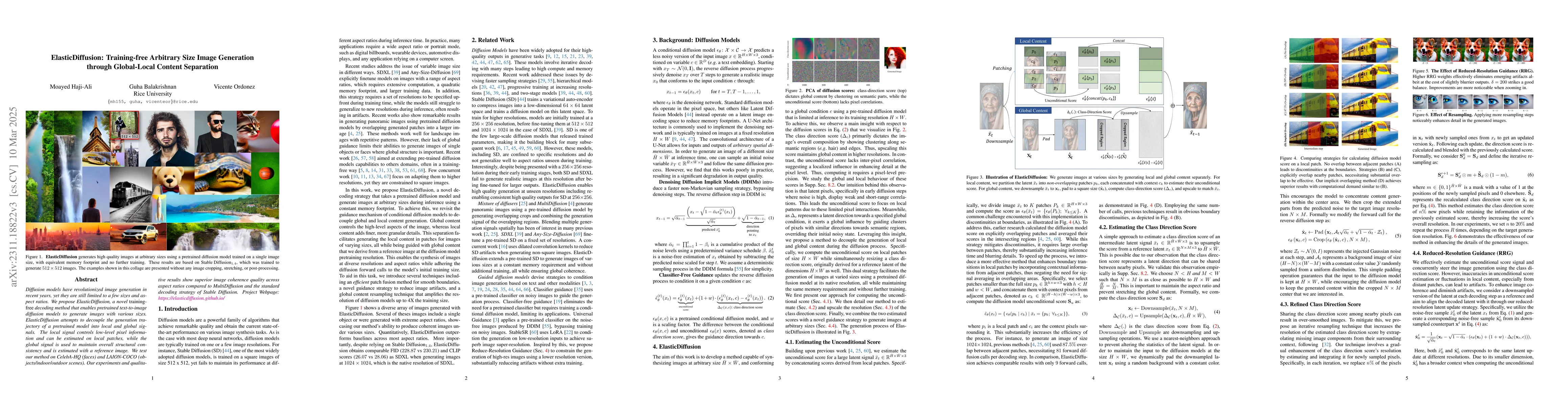 Thumbnail for ElasticDiffusion: Training-free Arbitrary Size Image Generation through
  Global-Local Content Separation