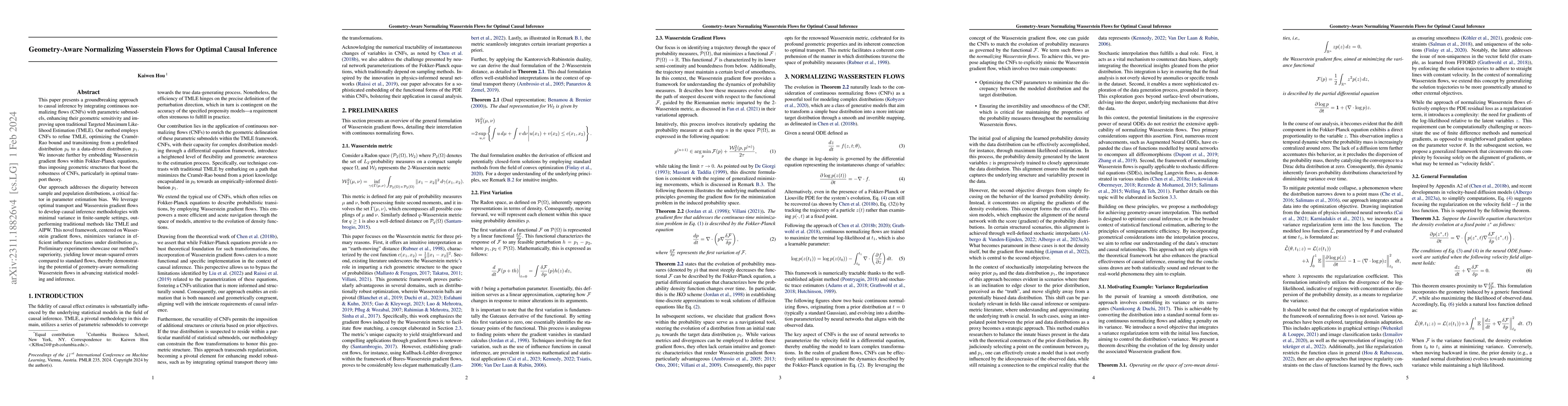 Thumbnail for Geometry-Aware Normalizing Wasserstein Flows for Optimal Causal
  Inference
