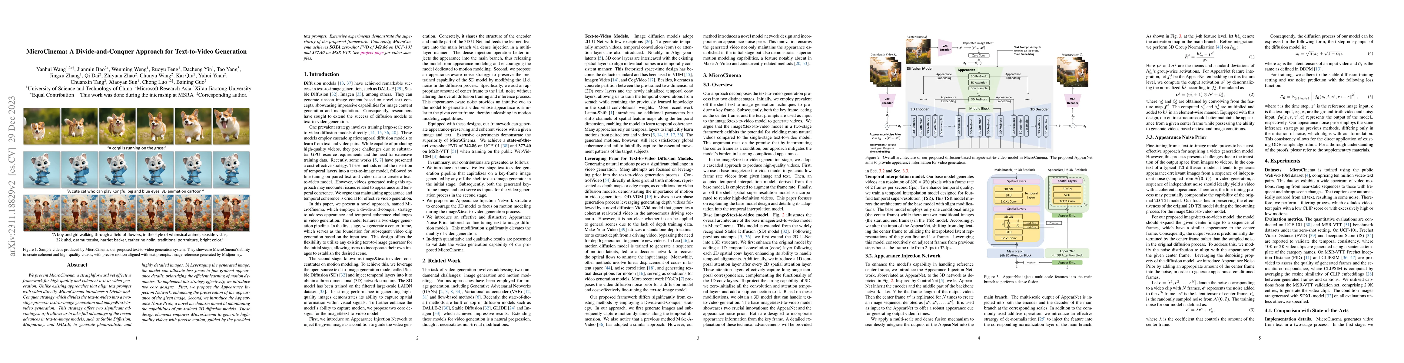 Thumbnail for MicroCinema: A Divide-and-Conquer Approach for Text-to-Video Generation
