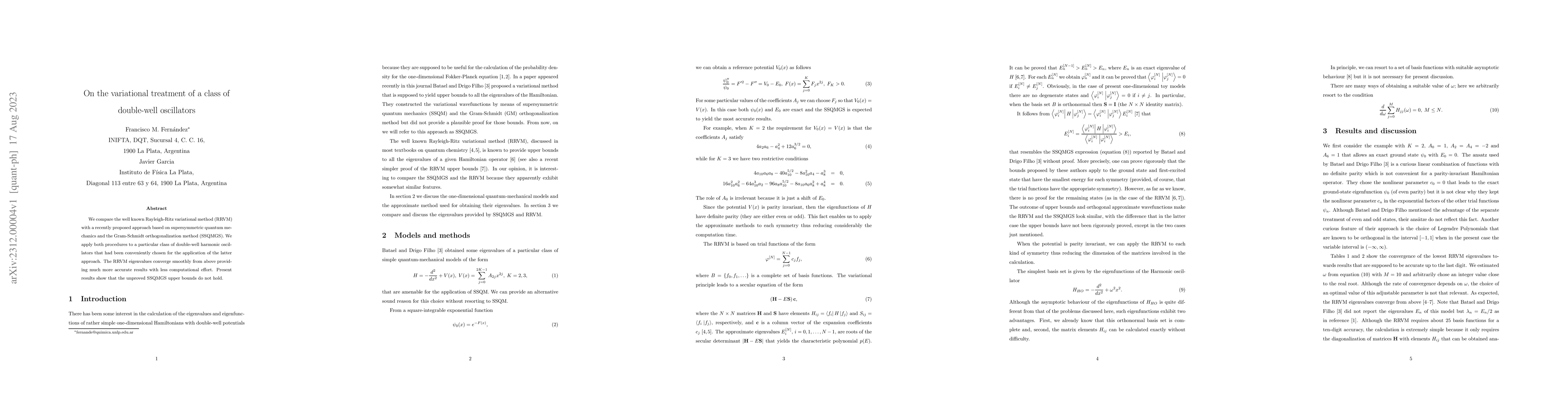 Thumbnail for On the variational treatment of a class of double-well oscillators