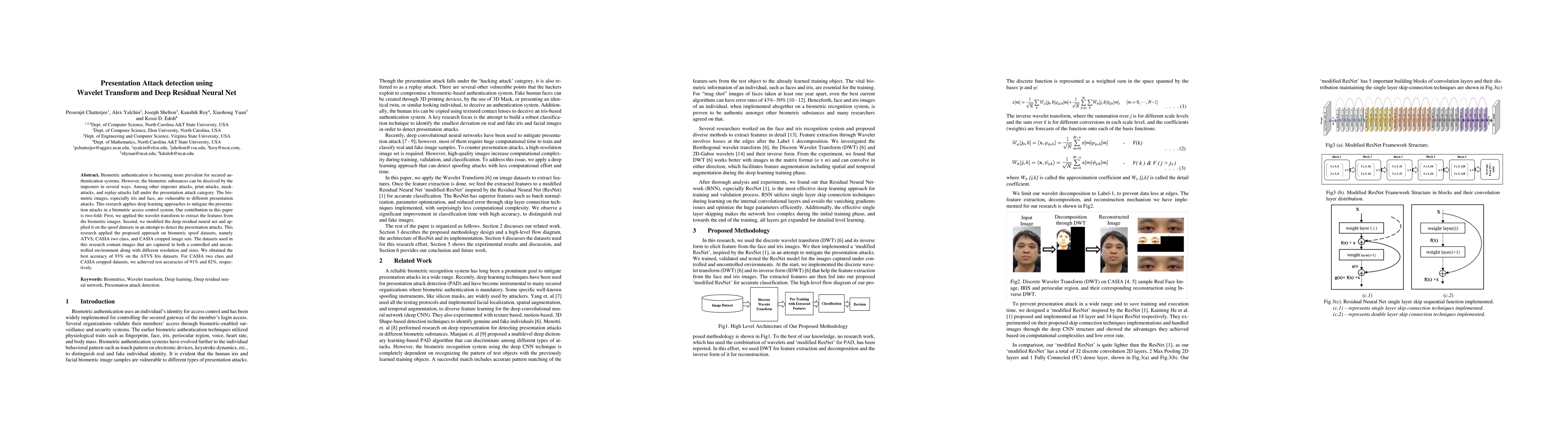 Thumbnail for Presentation Attack detection using Wavelet Transform and Deep Residual
  Neural Net