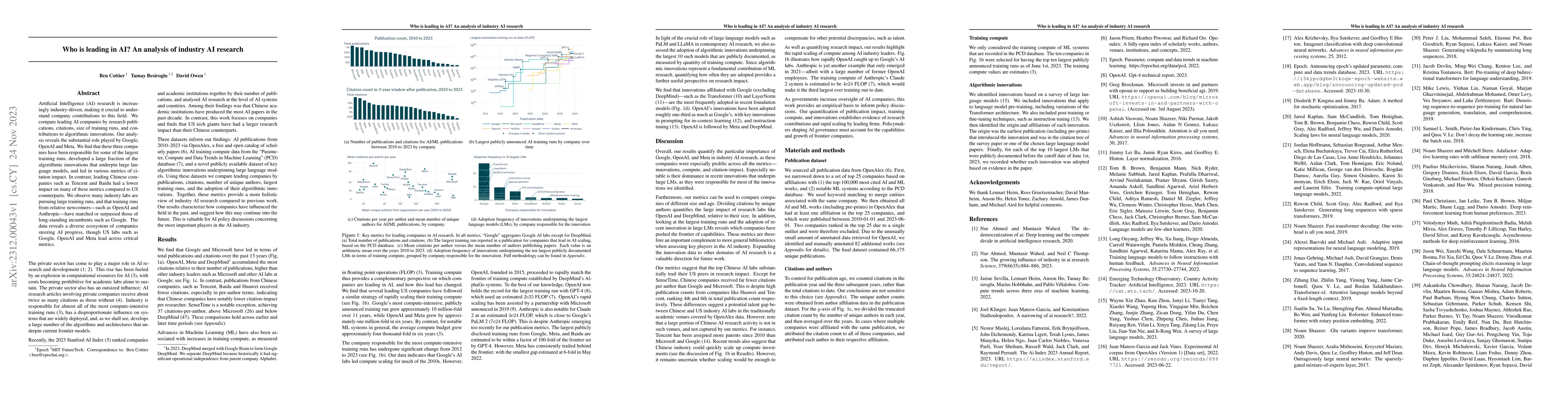 Thumbnail for Who is leading in AI? An analysis of industry AI research