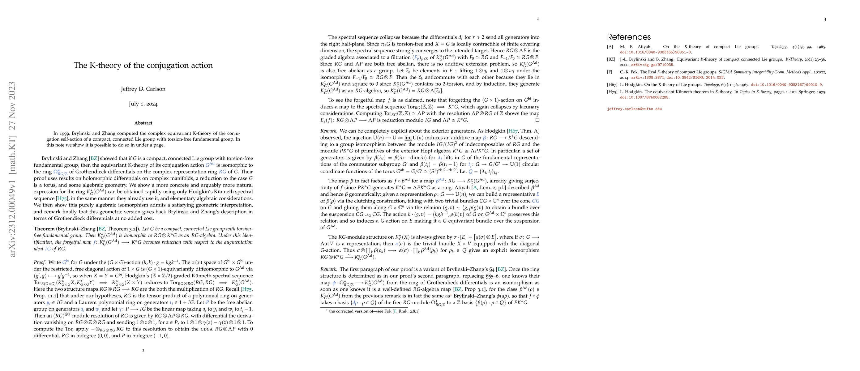 Thumbnail for The K-theory of the conjugation action