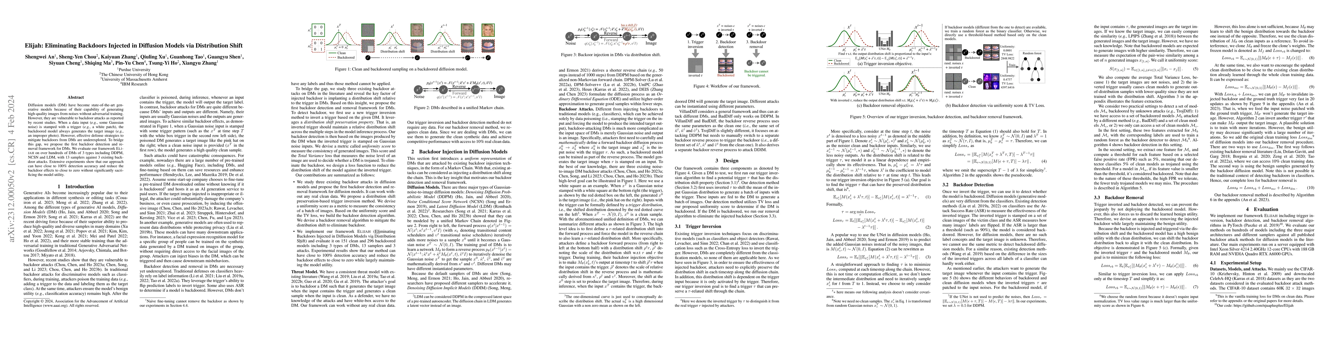 Thumbnail for Elijah: Eliminating Backdoors Injected in Diffusion Models via
  Distribution Shift