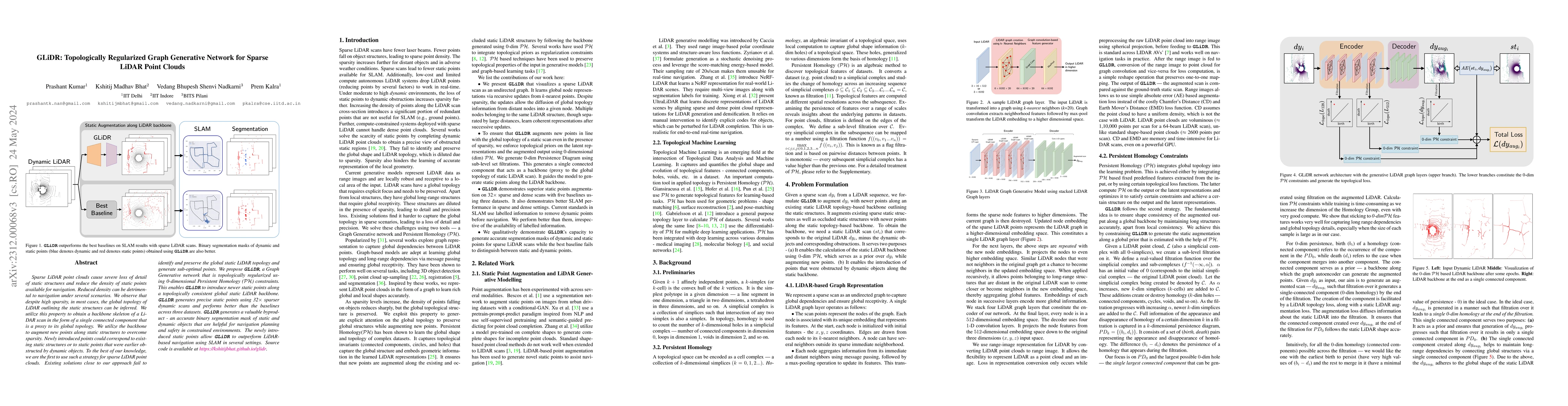 Thumbnail for GLiDR: Topologically Regularized Graph Generative Network for Sparse
  LiDAR Point Clouds