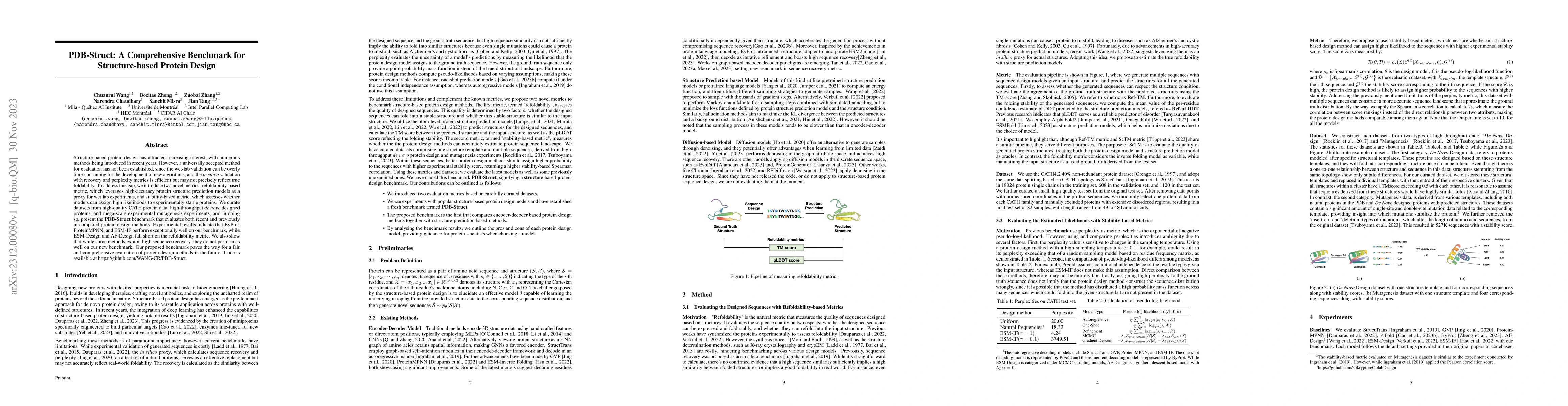 Thumbnail for PDB-Struct: A Comprehensive Benchmark for Structure-based Protein Design