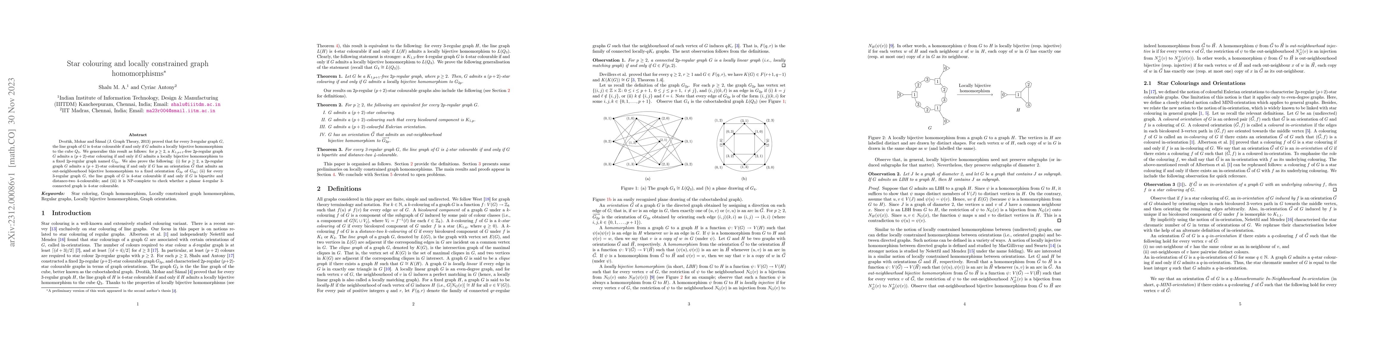 Thumbnail for Star colouring and locally constrained graph homomorphisms