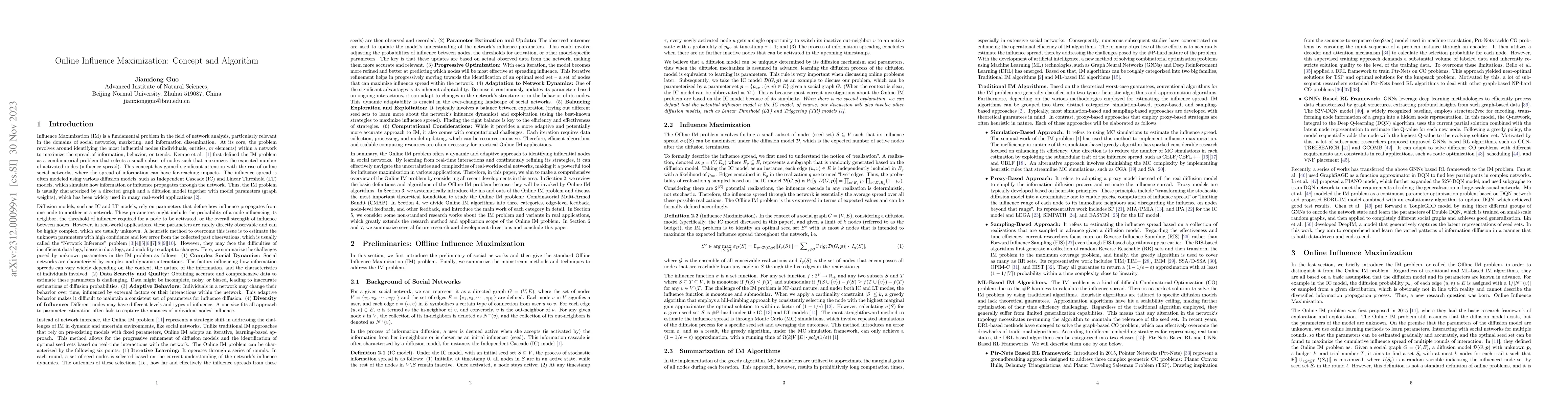 Thumbnail for Online Influence Maximization: Concept and Algorithm