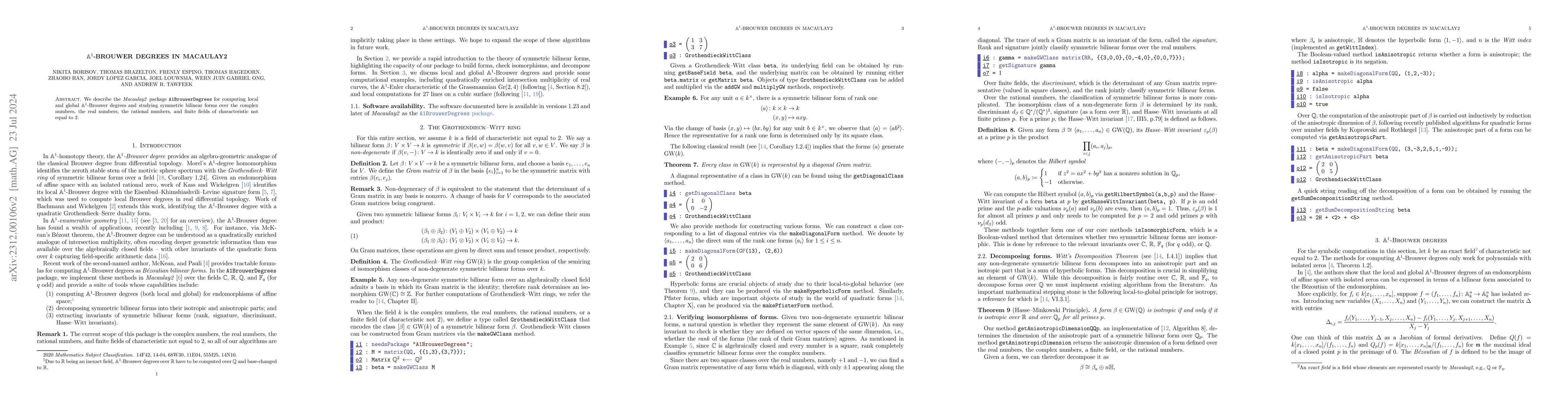 Thumbnail for $\mathbb{A}^1$-Brouwer degrees in Macaulay2