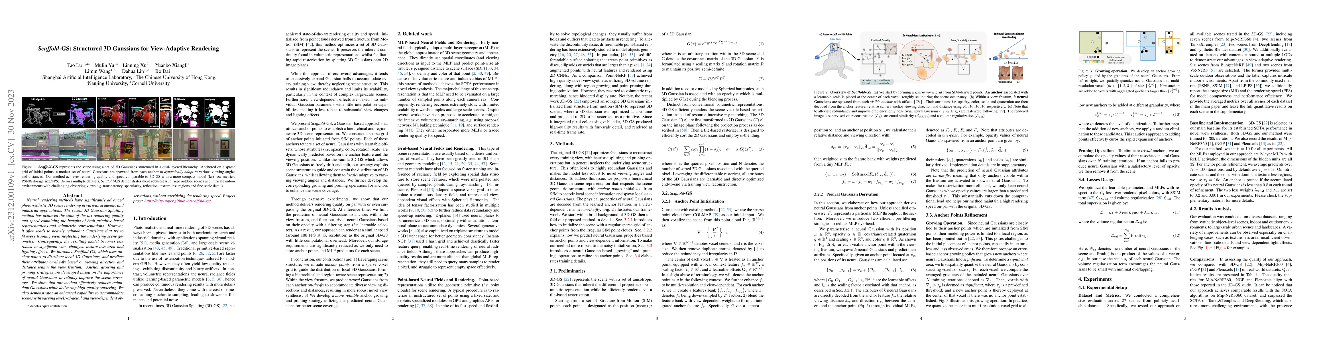 Thumbnail for Scaffold-GS: Structured 3D Gaussians for View-Adaptive Rendering