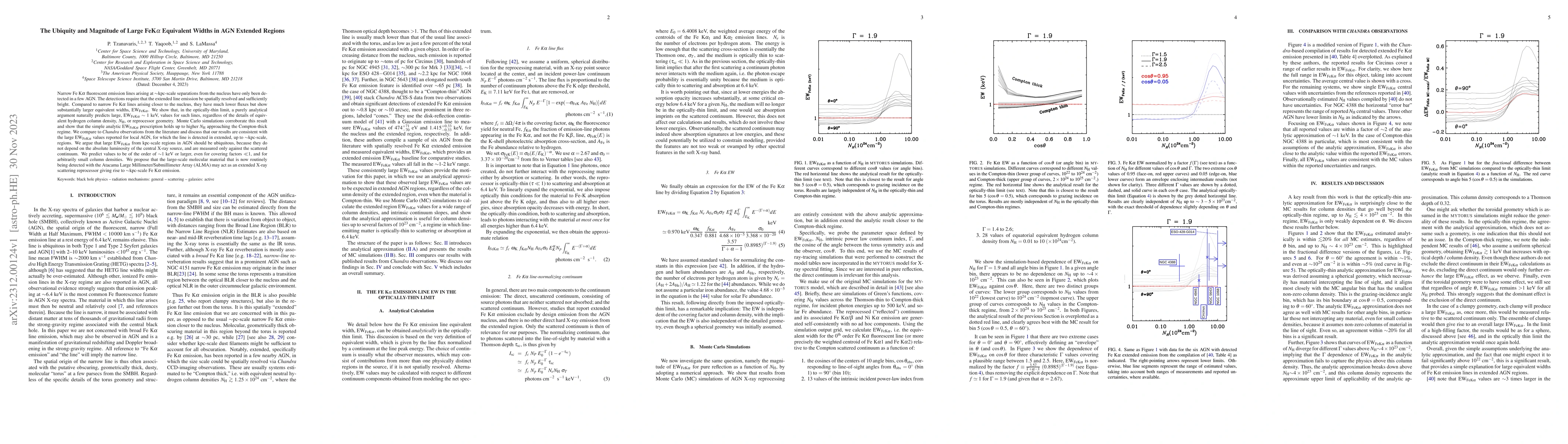 Thumbnail for The Ubiquity and Magnitude of Large FeK$\alpha$ Equivalent Widths in AGN
  Extended Regions