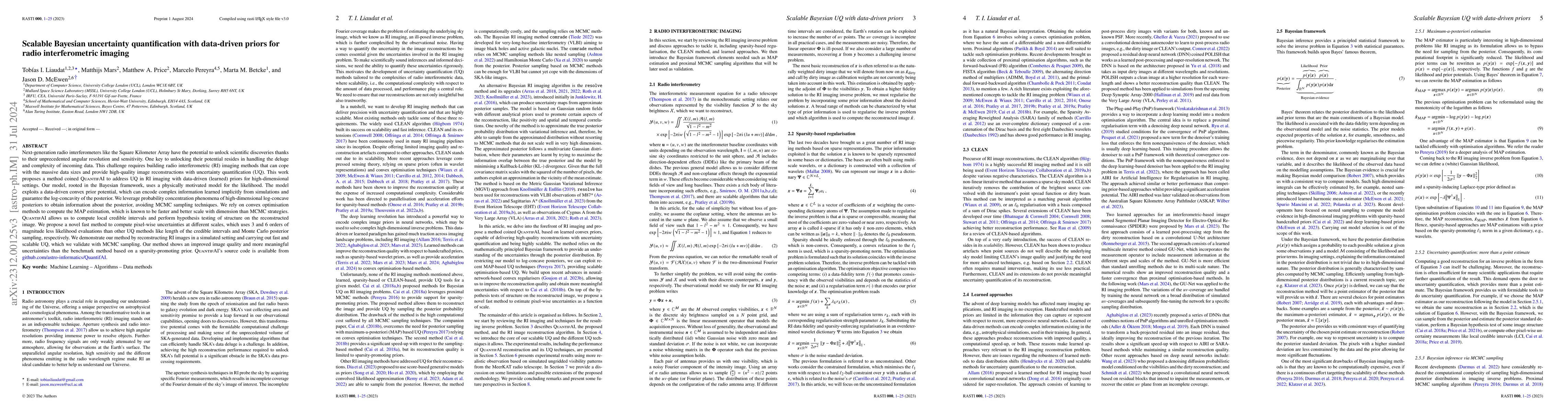 Thumbnail for Scalable Bayesian uncertainty quantification with data-driven priors for
  radio interferometric imaging