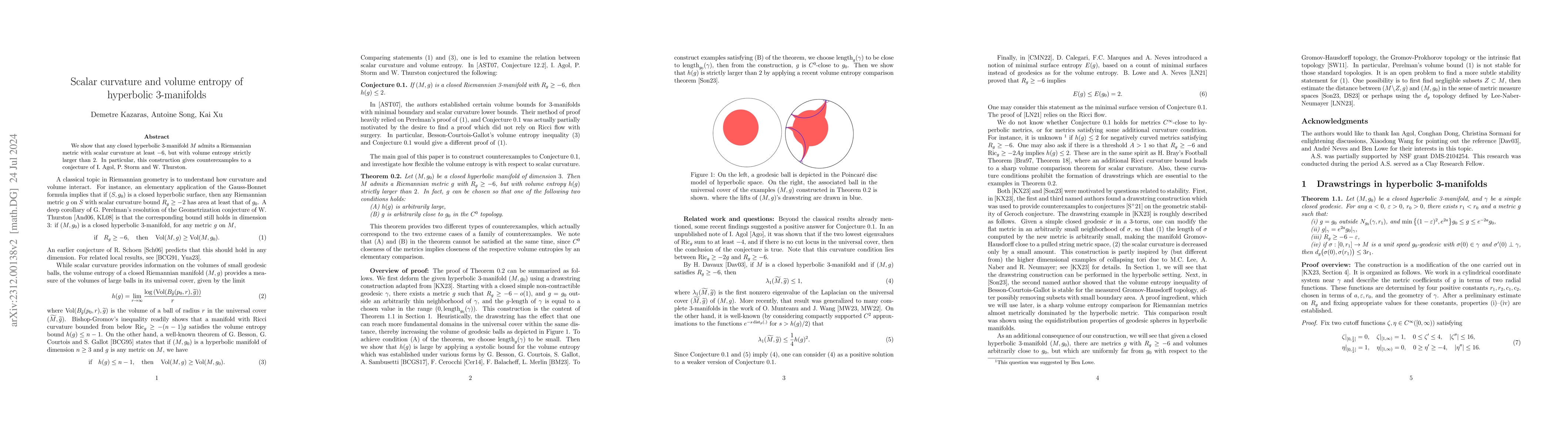 Thumbnail for Scalar curvature and volume entropy of hyperbolic 3-manifolds