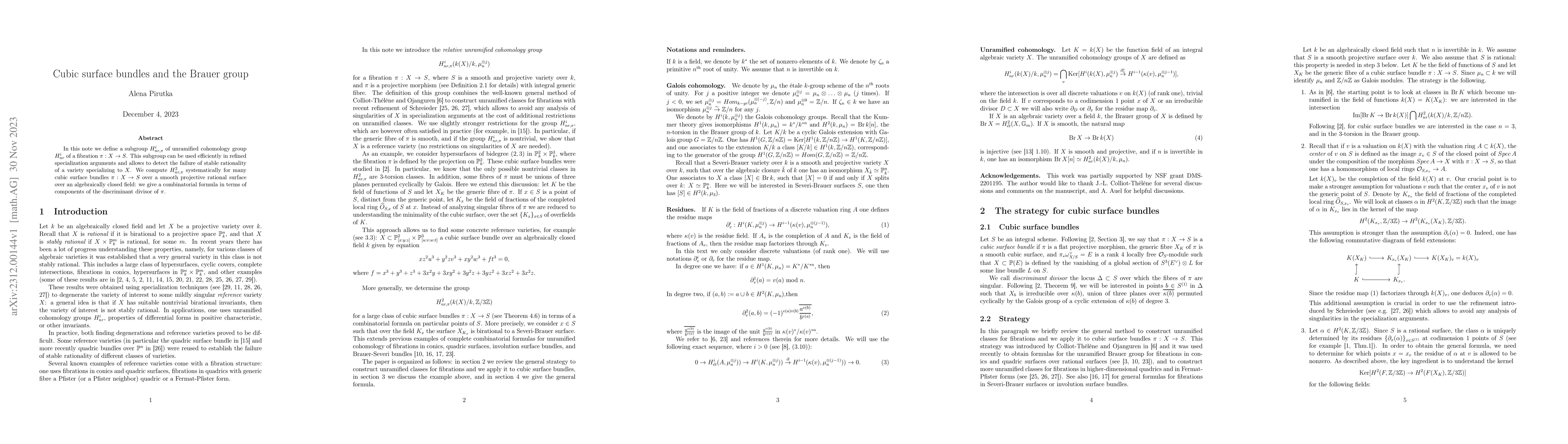 Thumbnail for Cubic surface bundles and the Brauer group