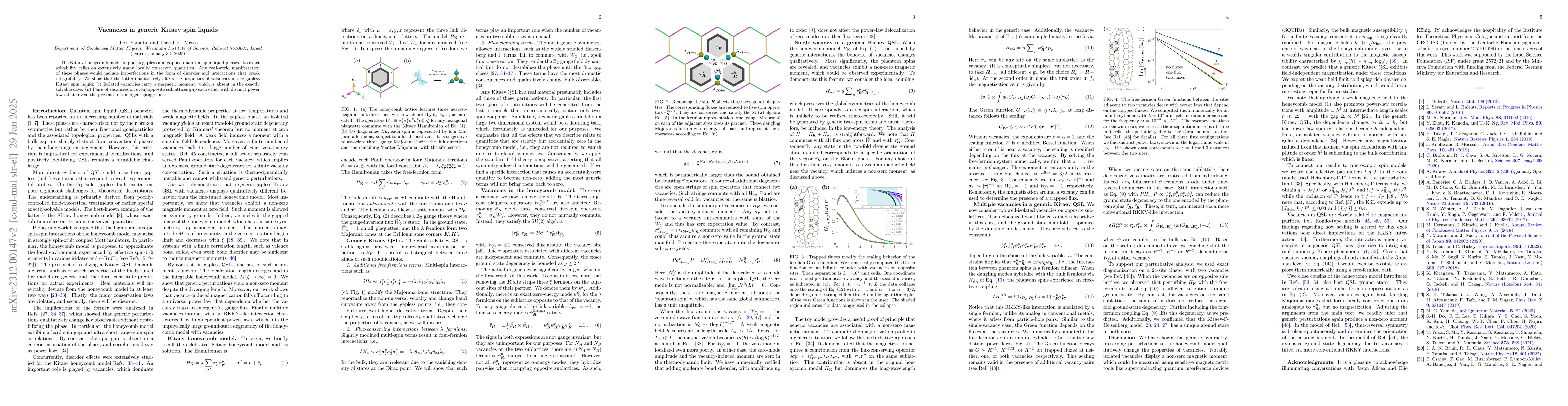 Thumbnail for Vacancies in generic Kitaev spin liquids