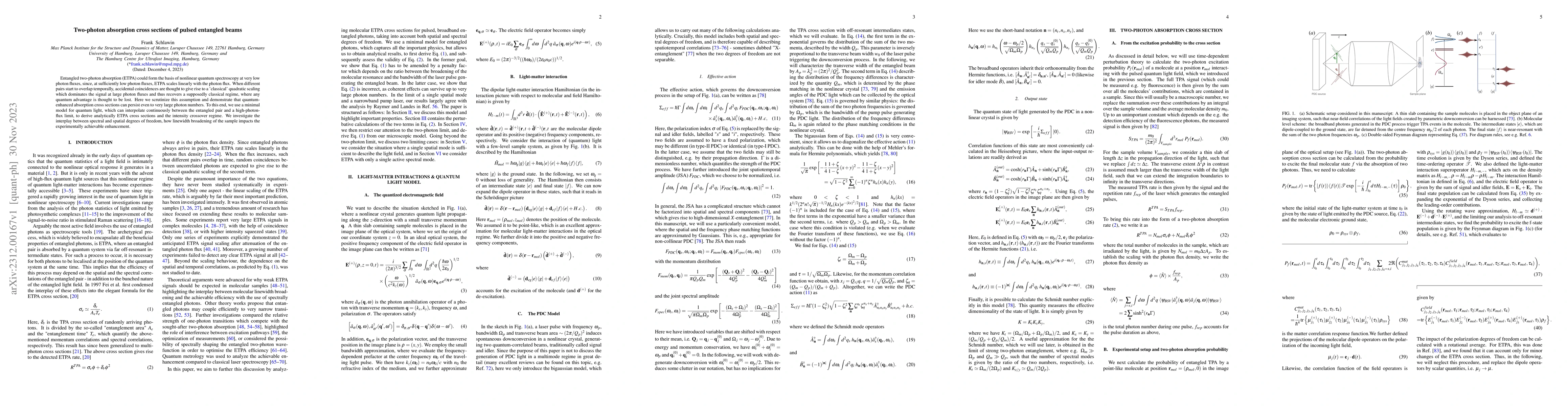Thumbnail for Two-photon absorption cross sections of pulsed entangled beams