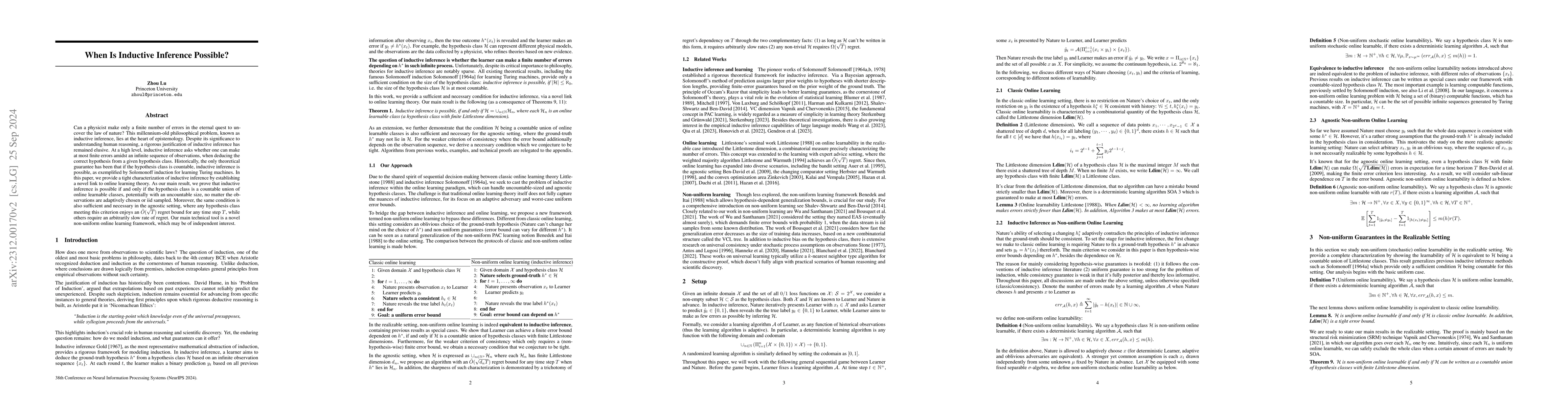 Thumbnail for Non-uniform Online Learning: Towards Understanding Induction