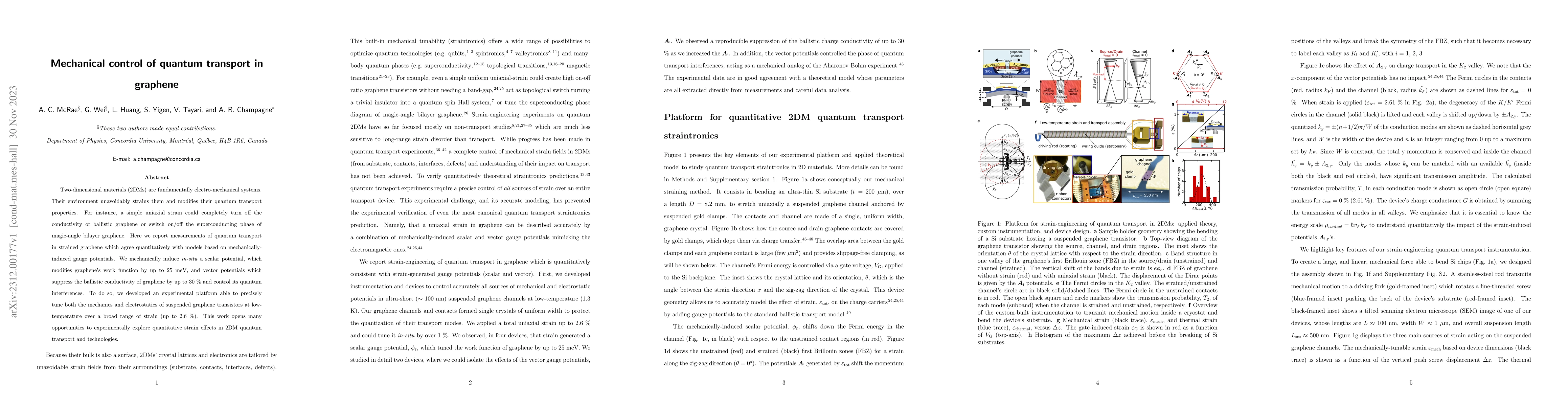 Thumbnail for Mechanical control of quantum transport in graphene