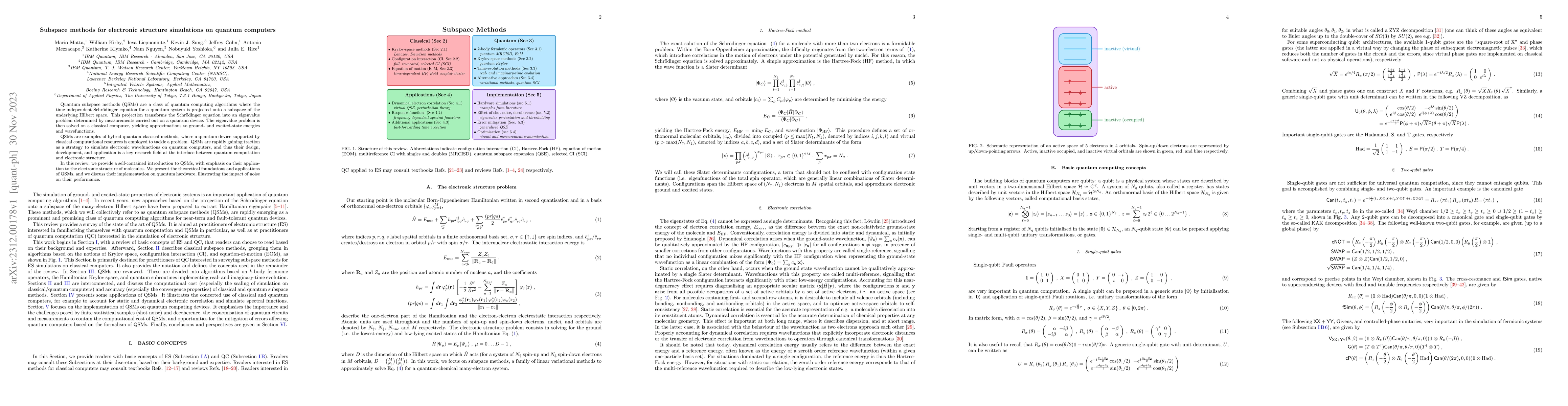 Thumbnail for Subspace methods for electronic structure simulations on quantum
  computers