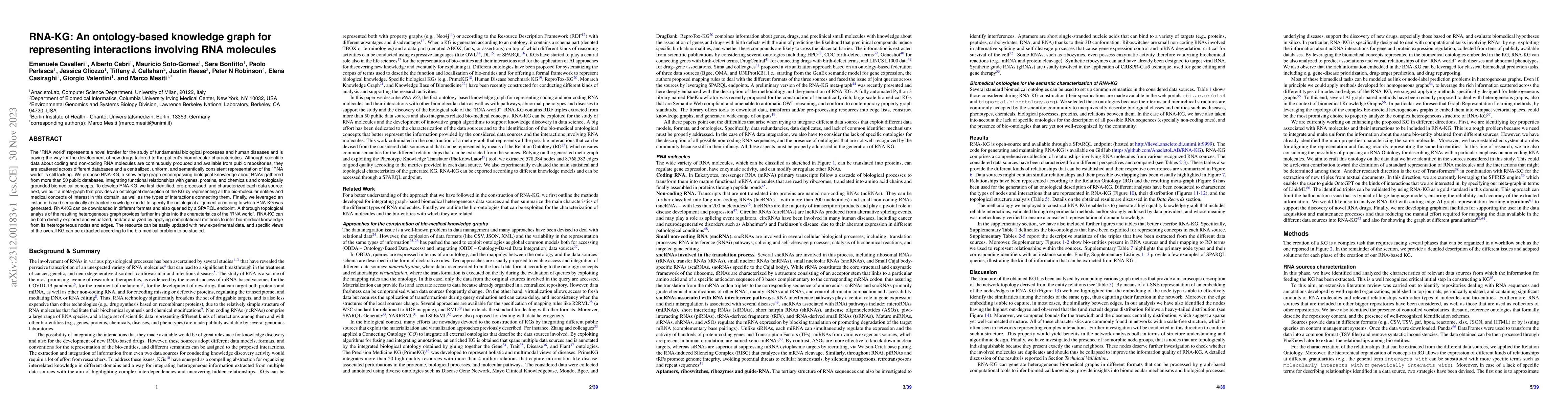 Thumbnail for RNA-KG: An ontology-based knowledge graph for representing interactions
  involving RNA molecules
