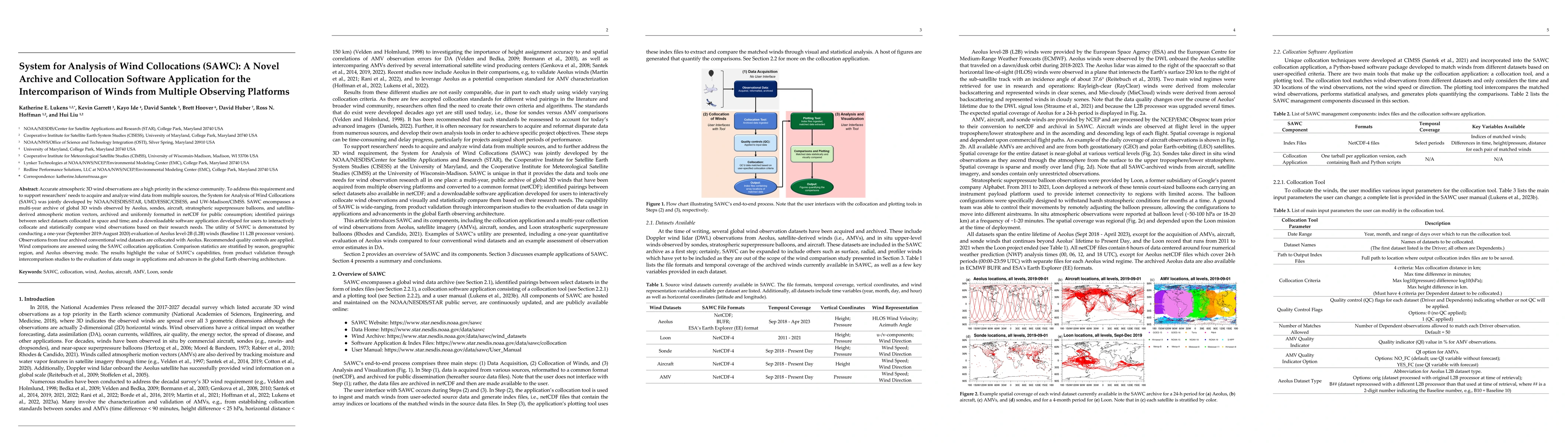 Thumbnail for System for Analysis of Wind Collocations (SAWC): A Novel Archive and
  Collocation Software Application for the Intercomparison of Winds from
  Multiple Observing Platforms