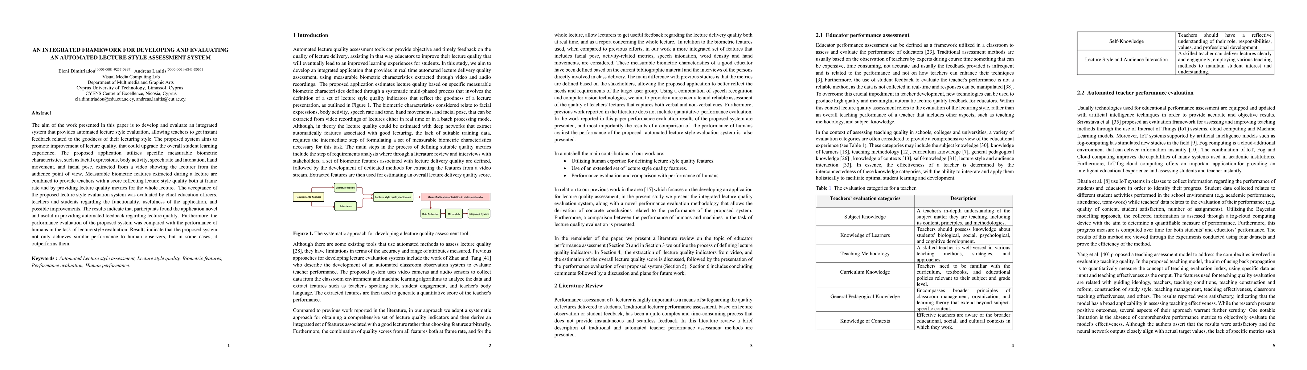Thumbnail for An integrated framework for developing and evaluating an automated
  lecture style assessment system