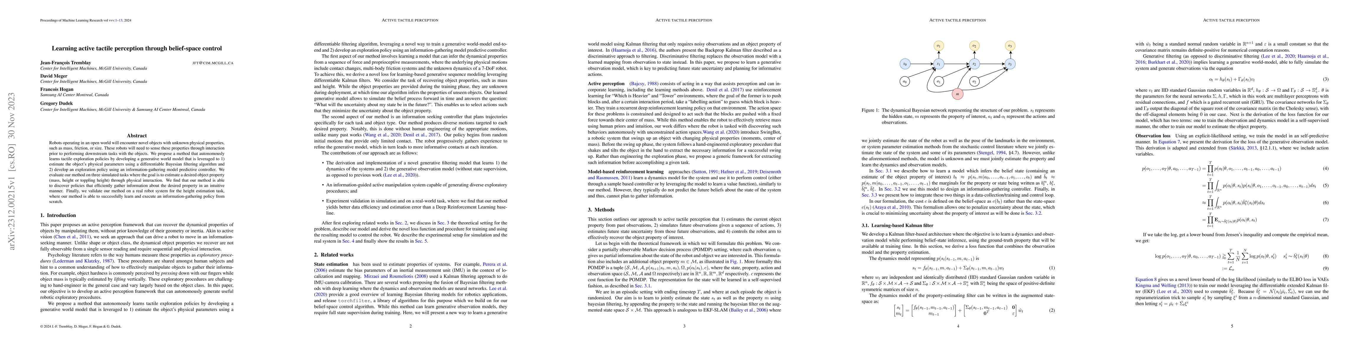 Thumbnail for Learning active tactile perception through belief-space control
