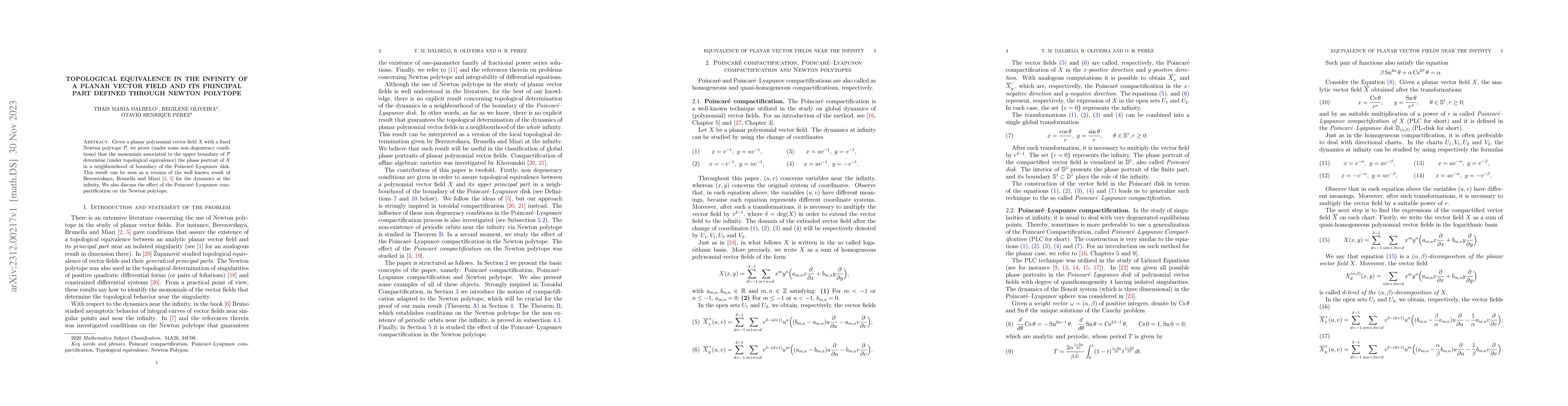 Thumbnail for Topological equivalence in the infinity of a planar vector field and its
  principal part defined through Newton polytope