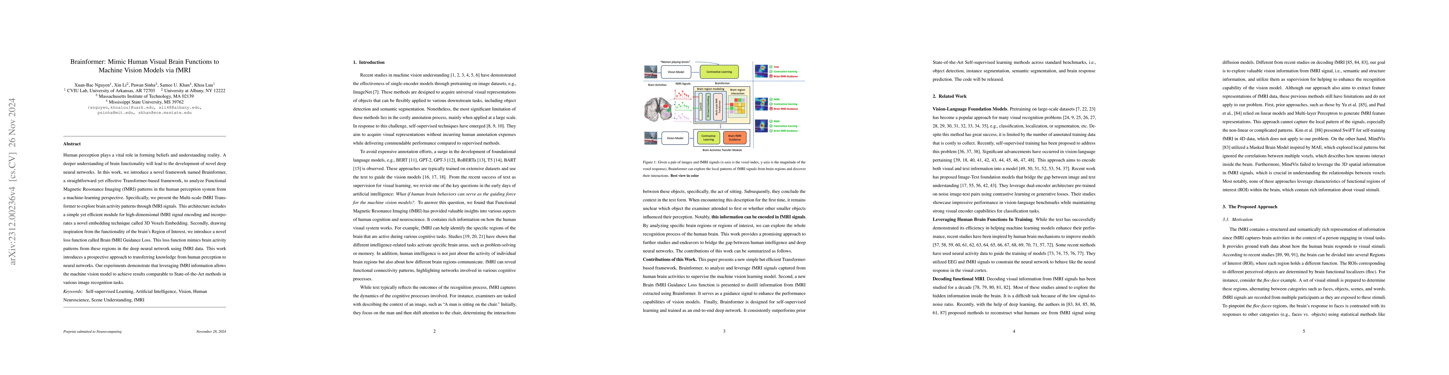 Thumbnail for Brainformer: Mimic Human Visual Brain Functions to Machine Vision Models
  via fMRI
