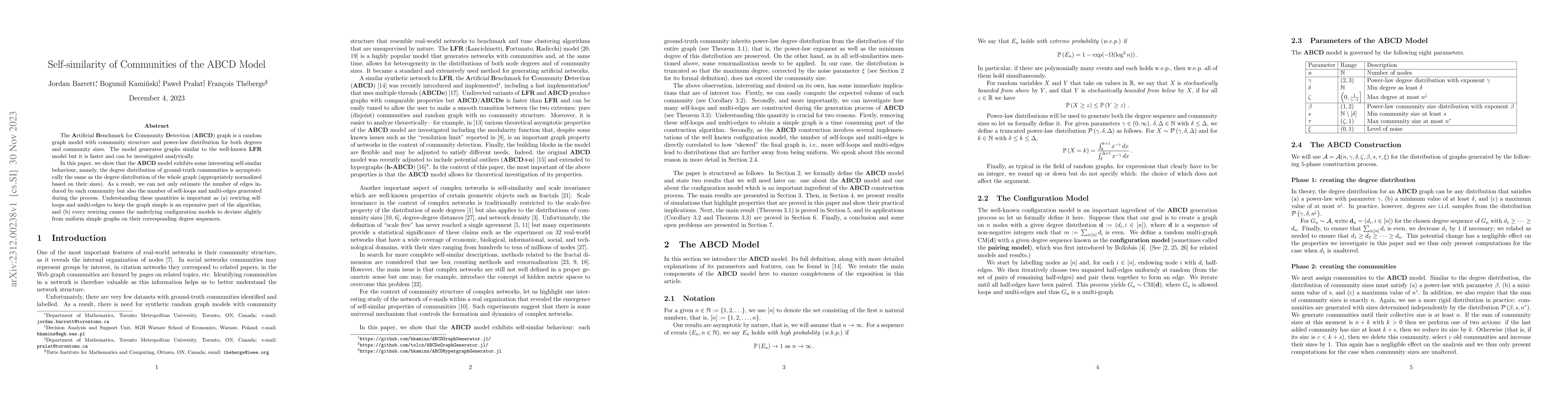 Thumbnail for Self-similarity of Communities of the ABCD Model