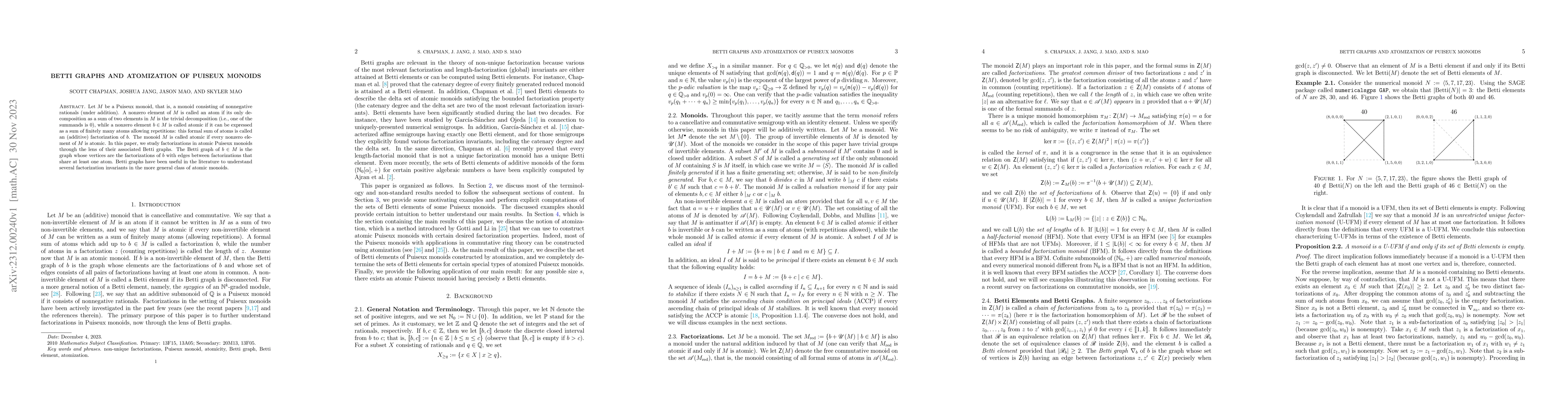 Thumbnail for Betti graphs and atomization of Puiseux monoids