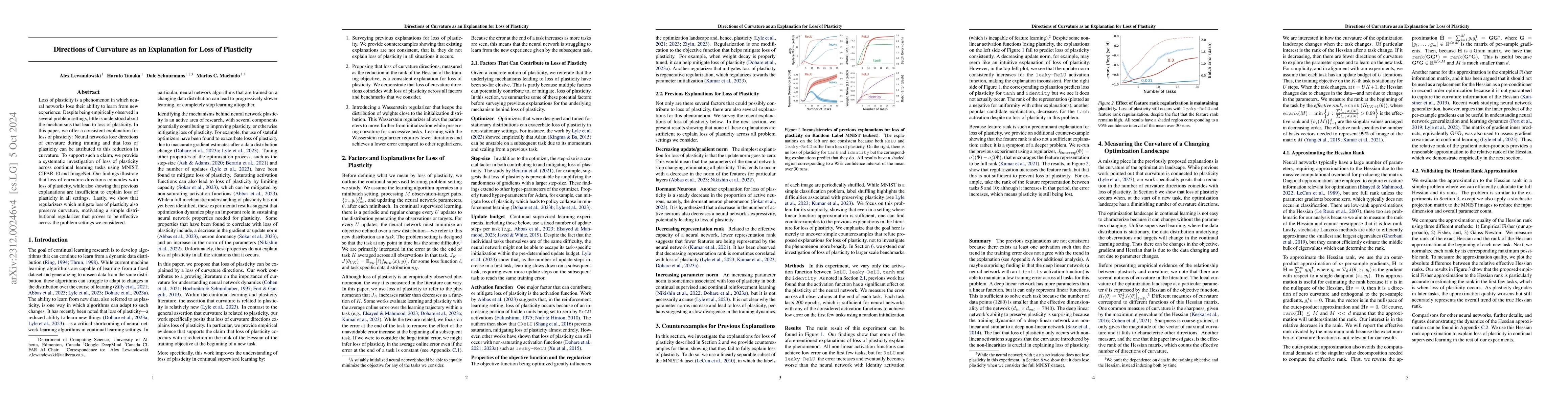 Thumbnail for Directions of Curvature as an Explanation for Loss of Plasticity