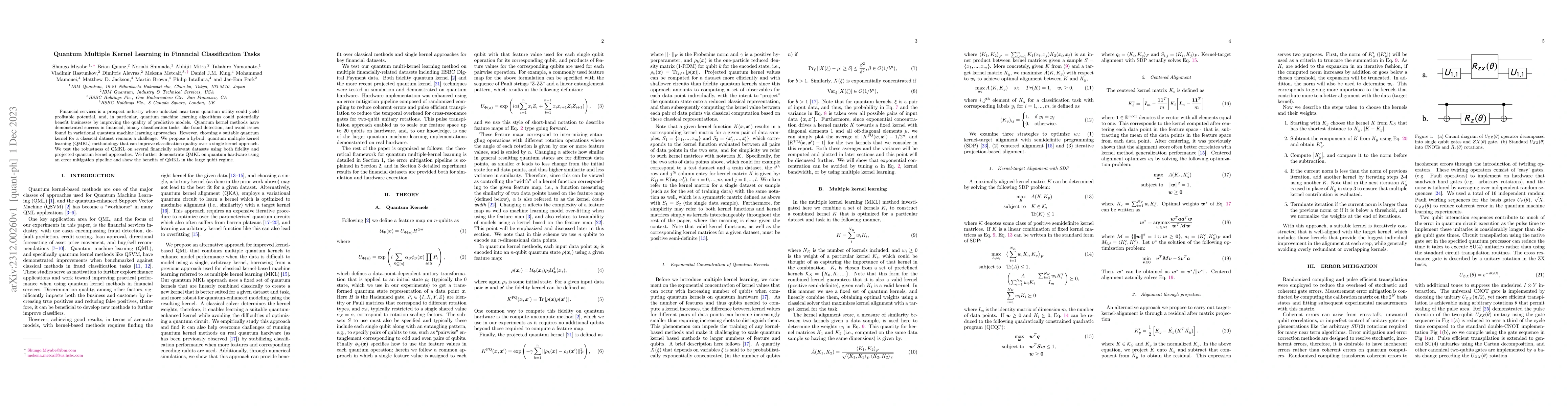 Thumbnail for Quantum Multiple Kernel Learning in Financial Classification Tasks