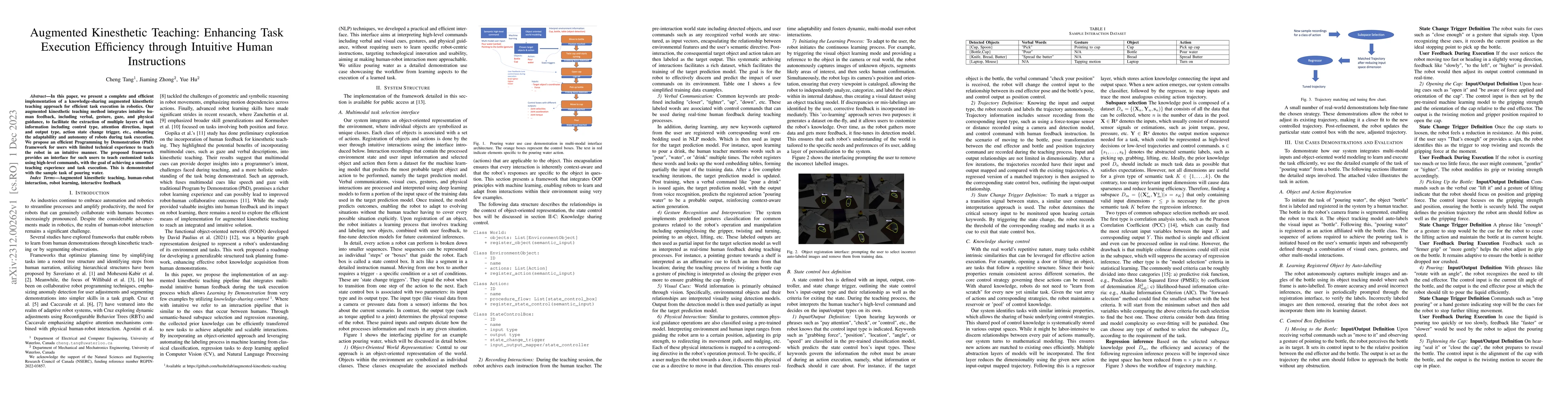 Thumbnail for Augmented Kinesthetic Teaching: Enhancing Task Execution Efficiency
  through Intuitive Human Instructions