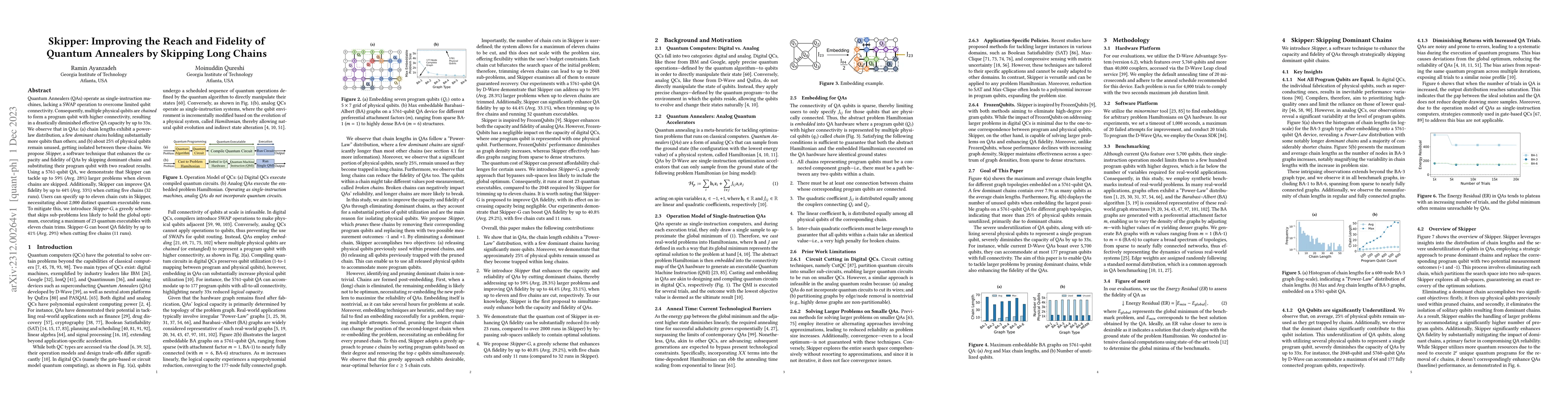 Thumbnail for Skipper: Improving the Reach and Fidelity of Quantum Annealers by
  Skipping Long Chains