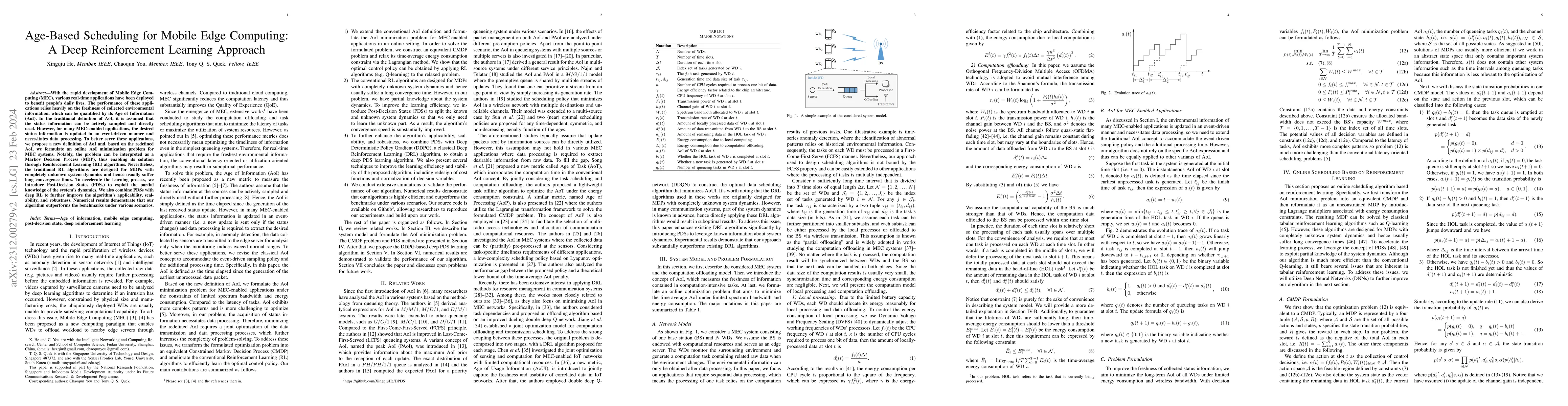 Thumbnail for Age-Based Scheduling for Mobile Edge Computing: A Deep Reinforcement
  Learning Approach