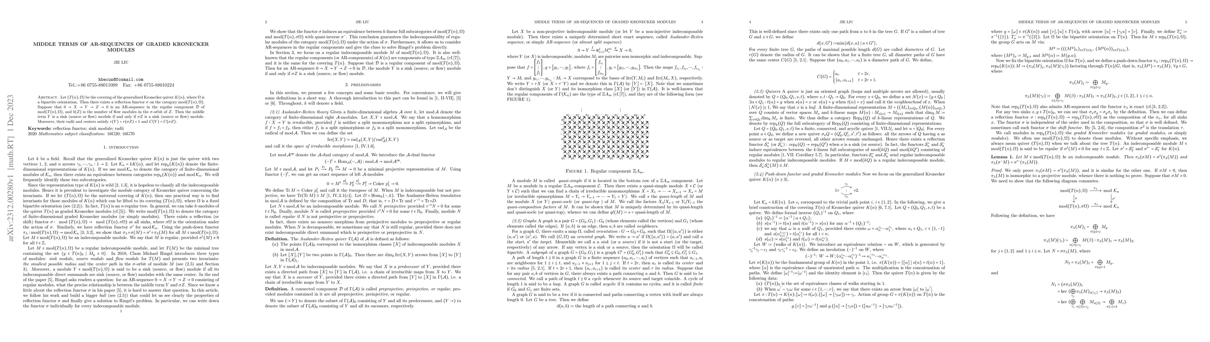 Thumbnail for Middle terms of AR-sequences of graded Kronecker modules