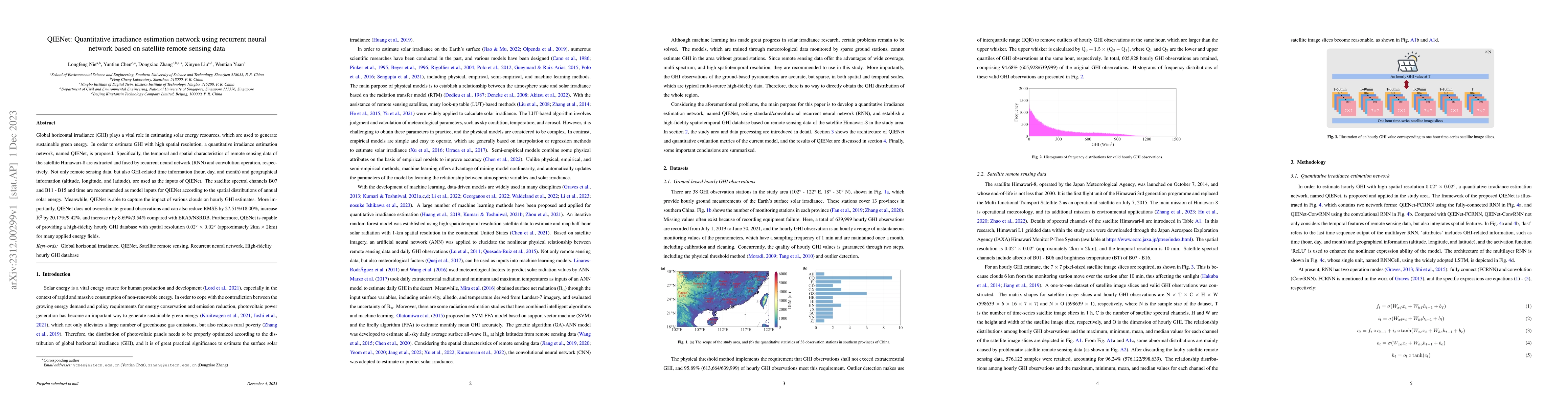 Thumbnail for QIENet: Quantitative irradiance estimation network using recurrent
  neural network based on satellite remote sensing data