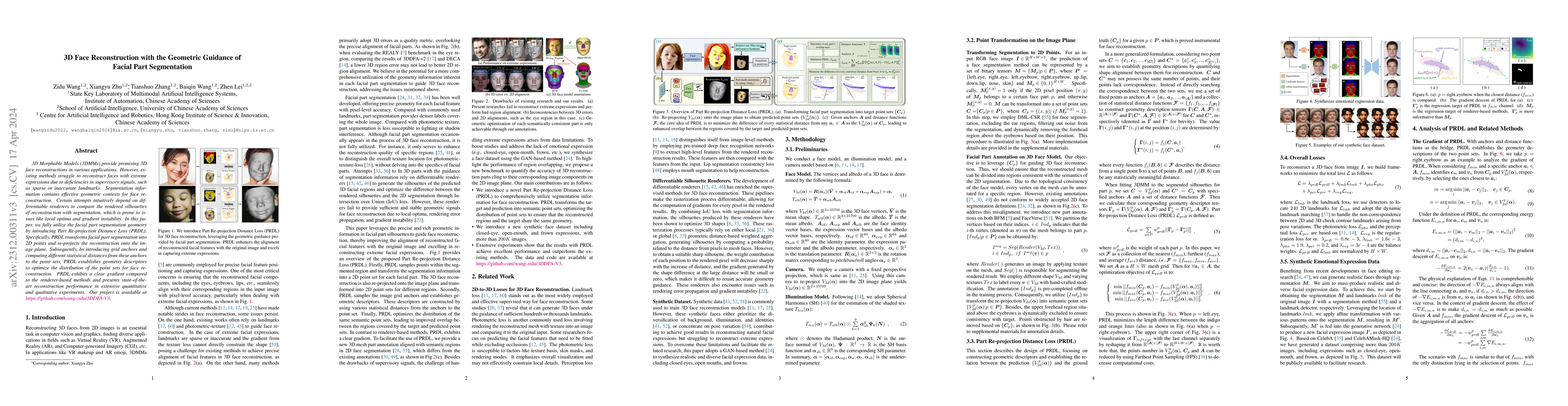 Thumbnail for 3D Face Reconstruction with the Geometric Guidance of Facial Part
  Segmentation
