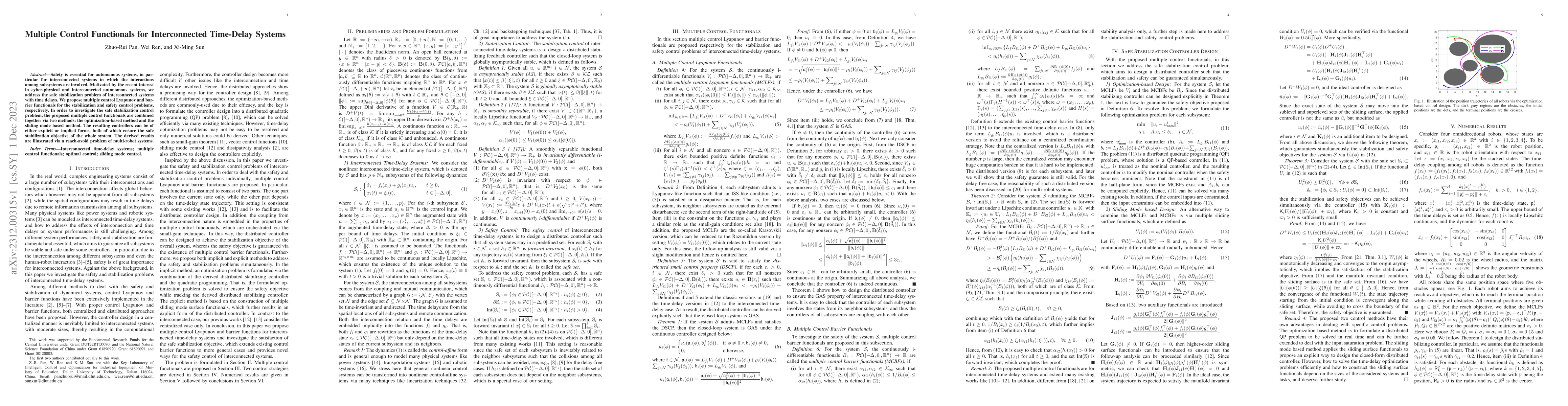 Thumbnail for Multiple Control Functionals for Interconnected Time-Delay Systems