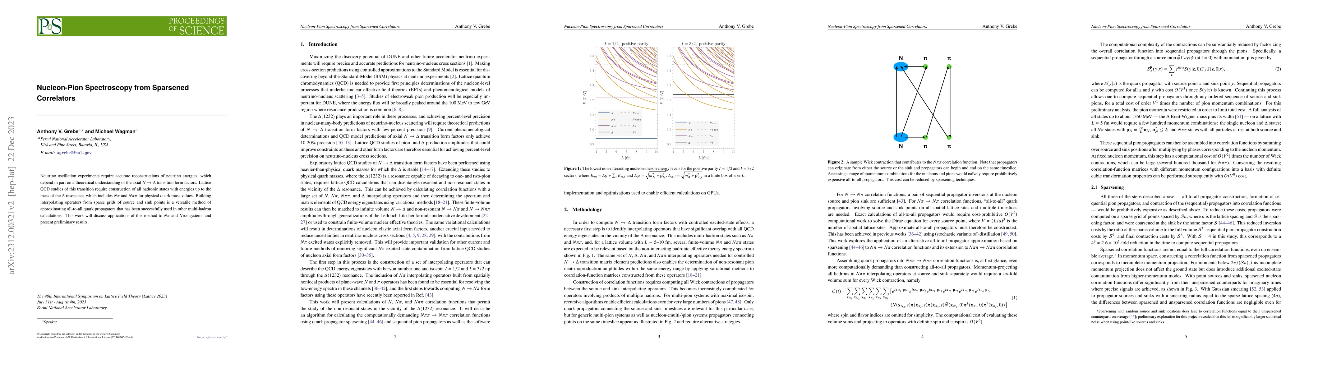 Thumbnail for Nucleon-Pion Spectroscopy from Sparsened Correlators