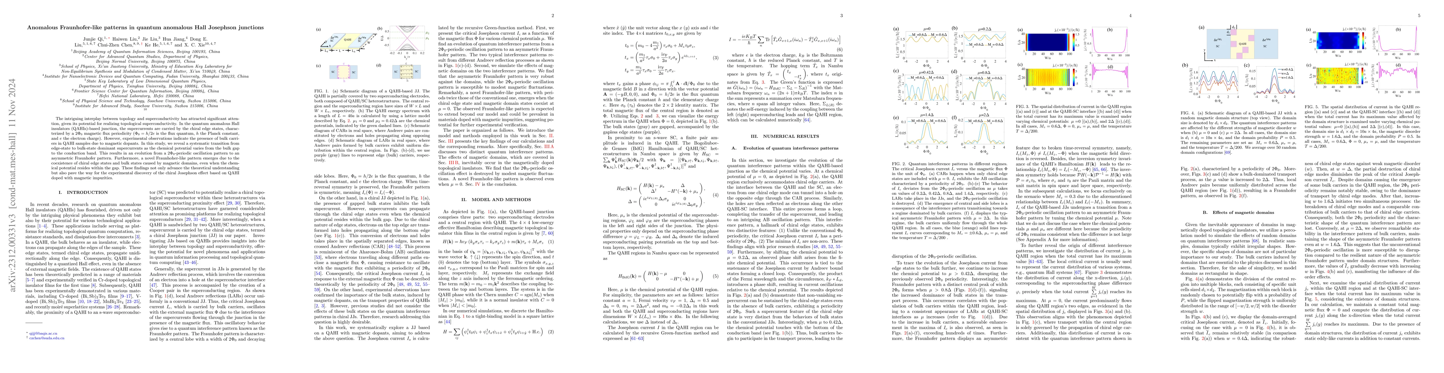 Thumbnail for Effects of domain walls and chiral supercurrent in quantum anomalous
  Hall Josephson junctions