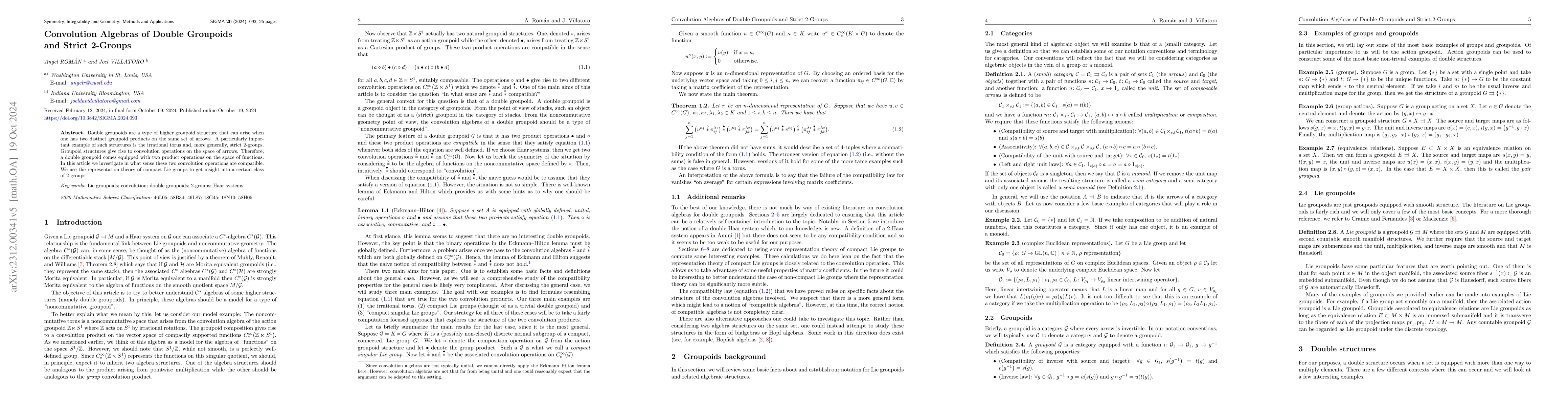 Thumbnail for Convolution algebras of double groupoids and strict 2-groups