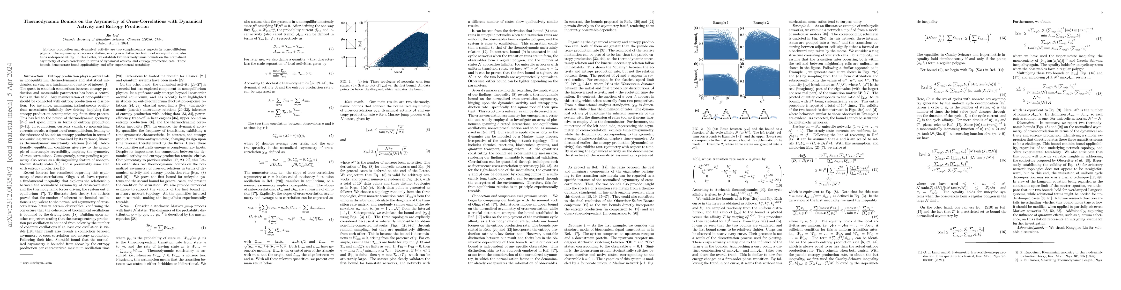 Thumbnail for Thermodynamic bounds on the asymmetry of cross-correlations with
  dynamical activity and entropy production