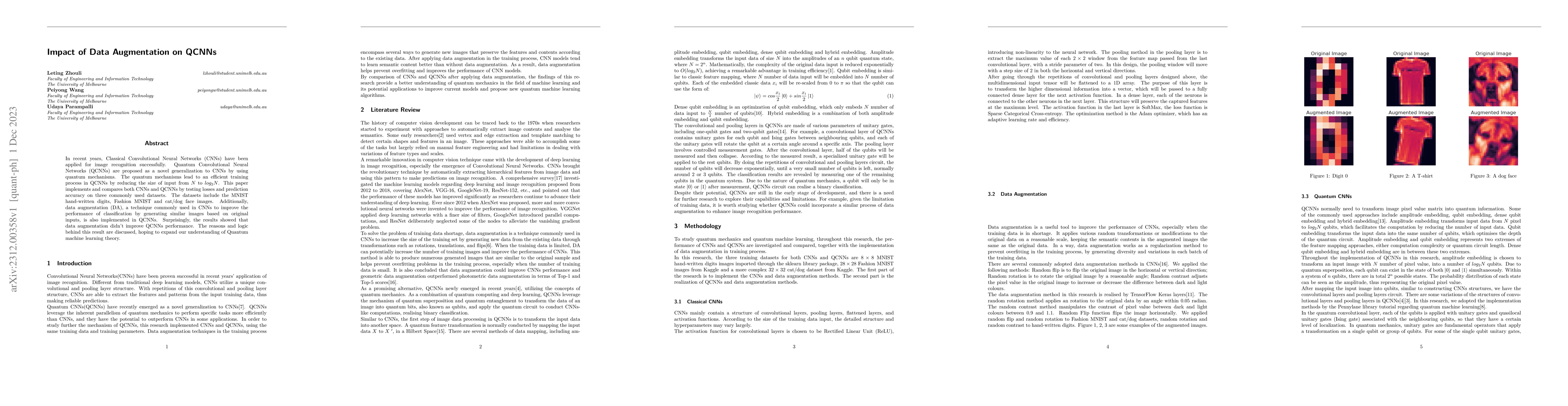 Thumbnail for Impact of Data Augmentation on QCNNs