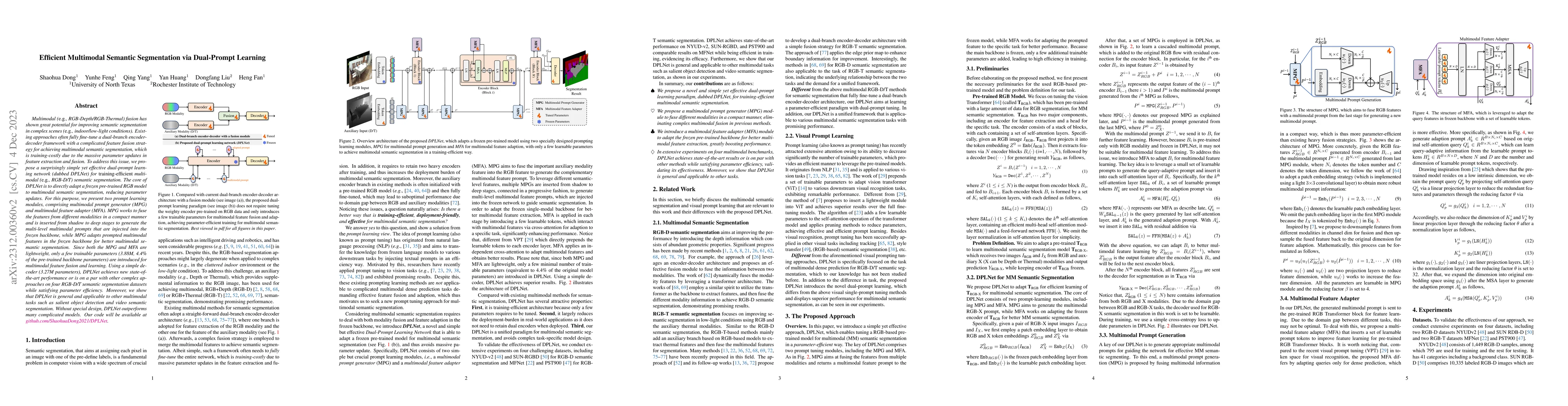 Thumbnail for Efficient Multimodal Semantic Segmentation via Dual-Prompt Learning