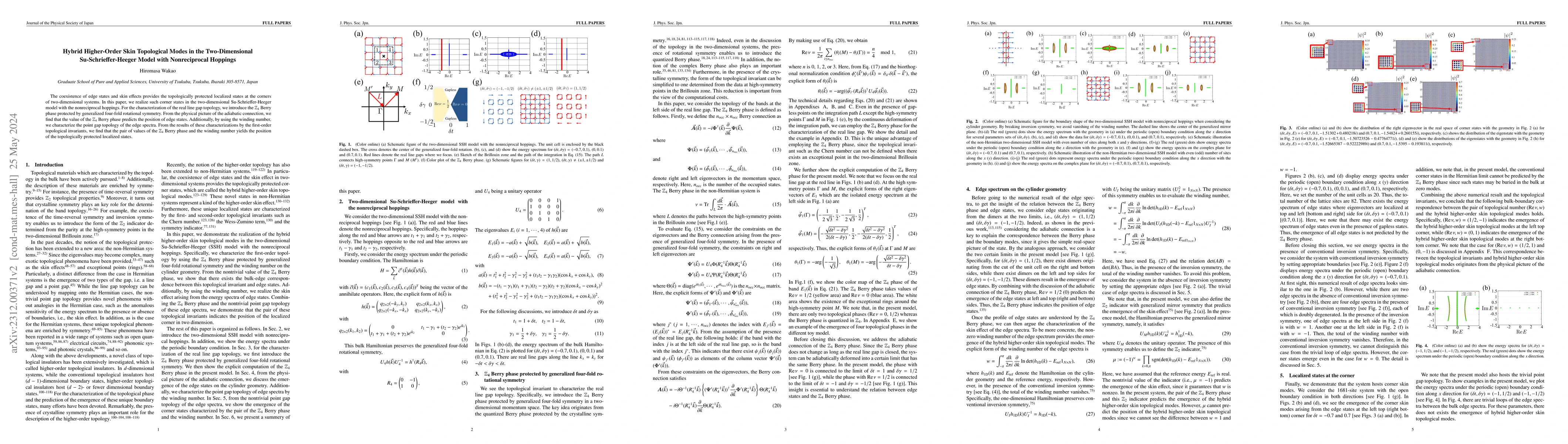 Thumbnail for Hybrid Higher-Order Skin Topological Modes in the Two-Dimensional
  Su-Schrieffer-Heeger Model with Nonreciprocal Hoppings